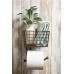 Home Traditions Z02230 Rustic Wall Mount Toilet Tissue Paper Roll Holder and Dispenser Basket for Bathroom Storage - B07D2ZDNDG